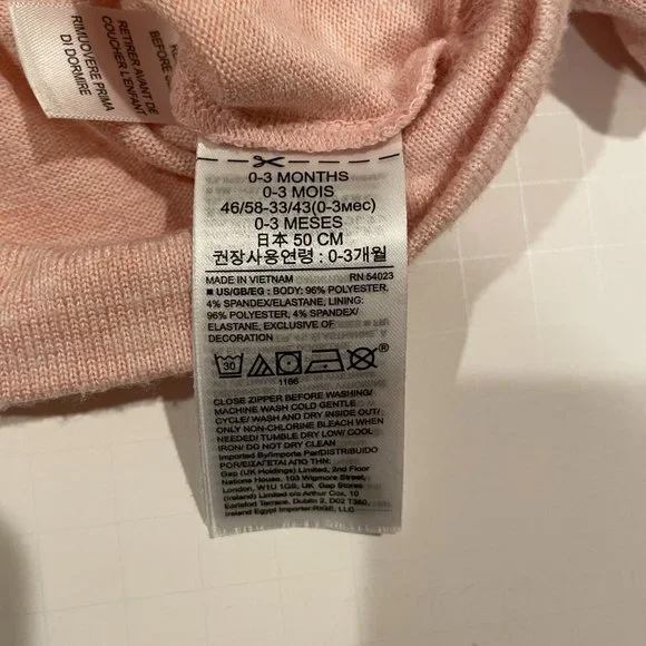 GAP Baby 2 Piece Pink Sweatshirt and Sweatpants Outfit Size 0-3 months - Picture 5 of 15